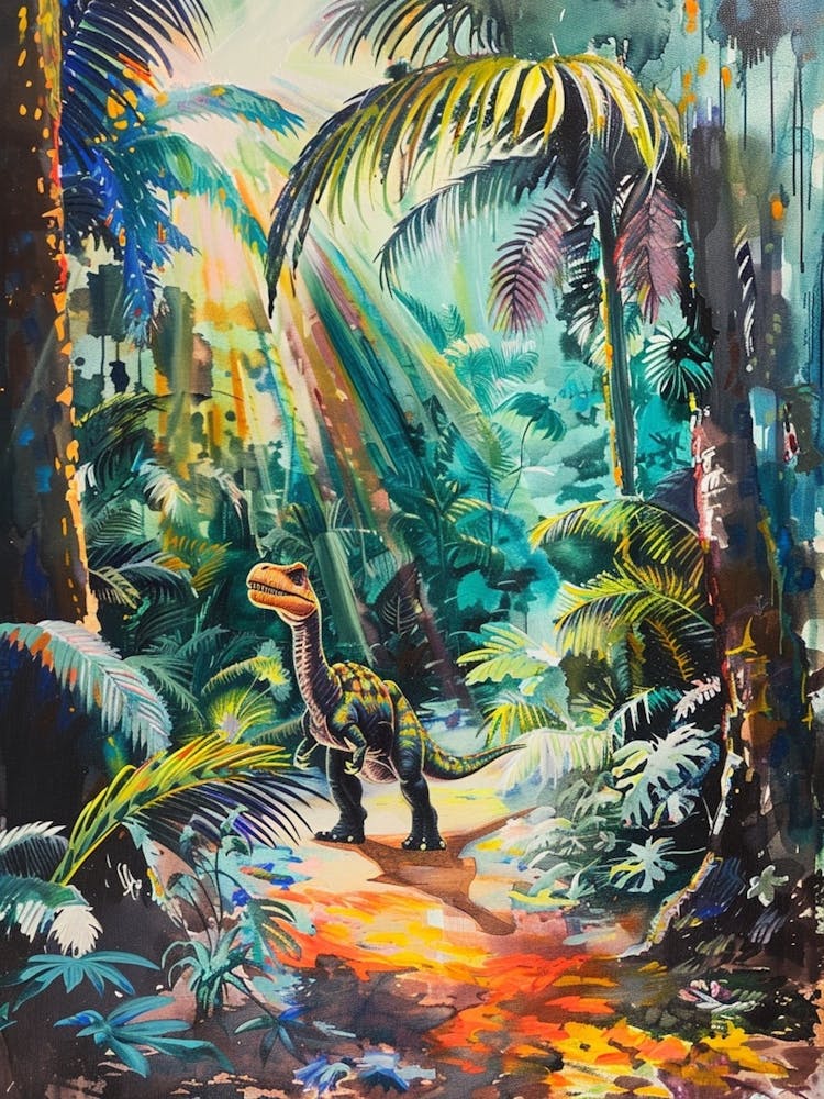 Dinosaur In The Sunlight In The Jungle