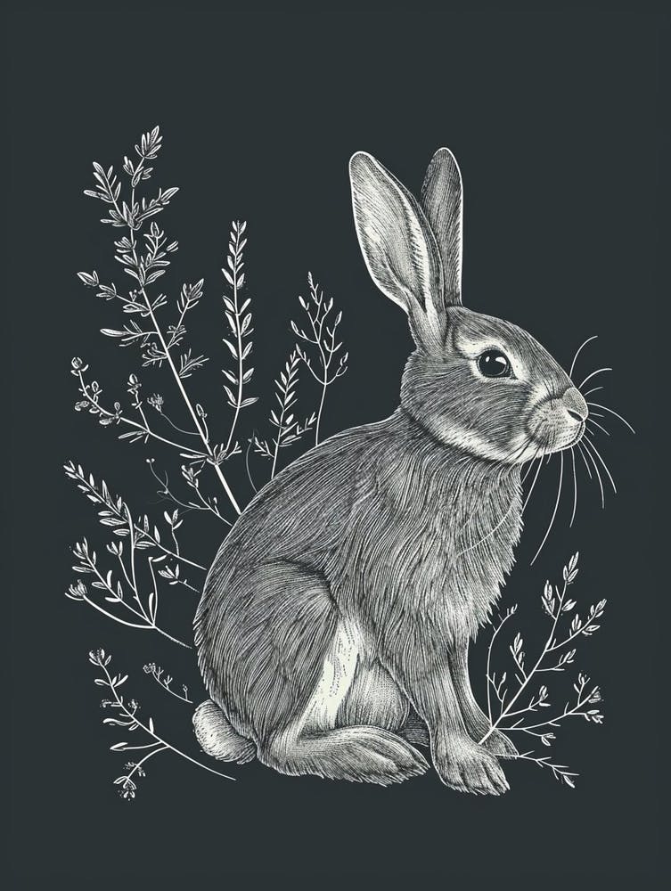 Thrianta Rabbit Minimalist Illustration 3 Art Print by Ritual Art ...