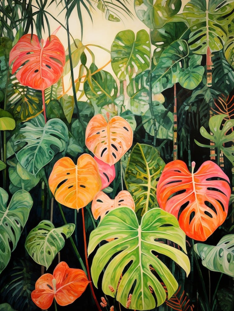 Tropical Plant Painting Monstera Deliciosa 1