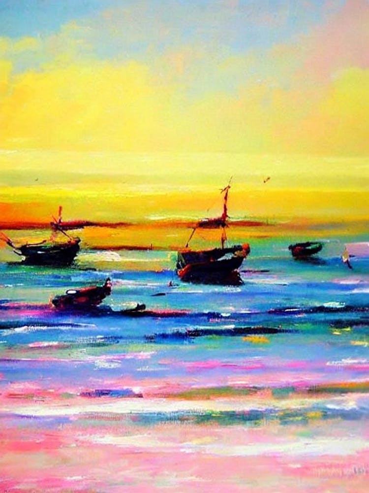 Ngapali Beach, Myanmar Bright Abstract