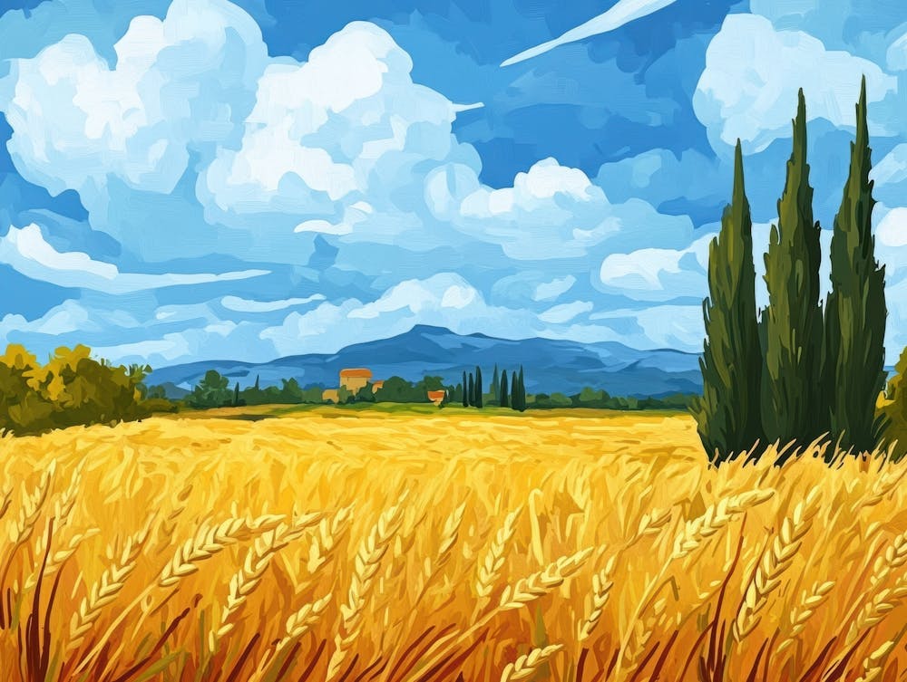 Wheat Field Painting