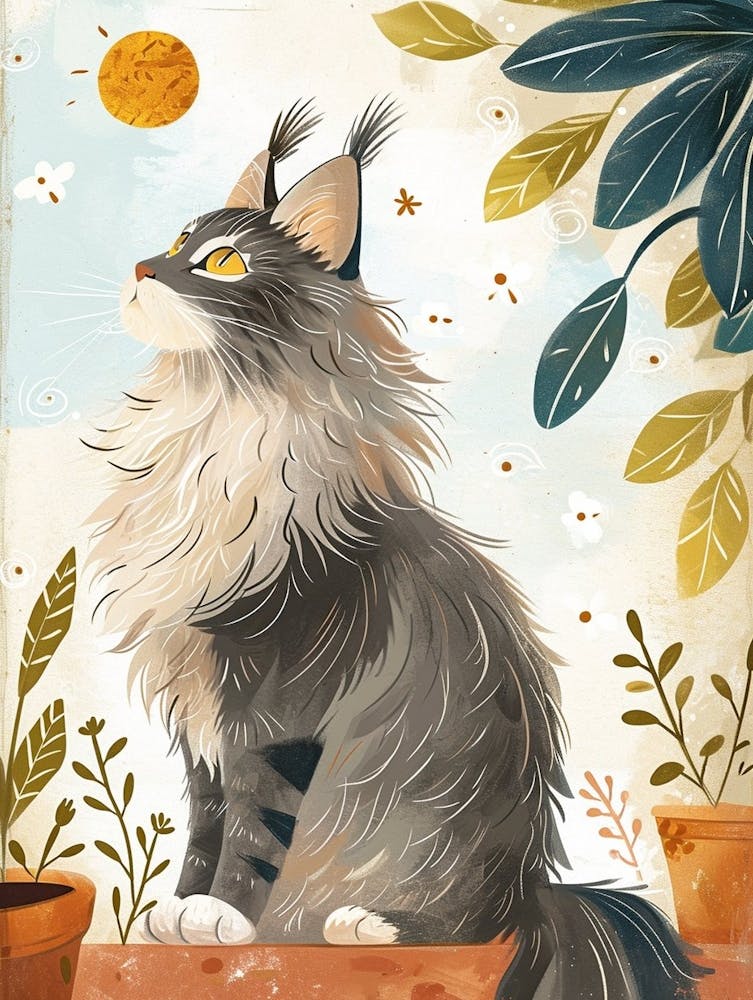 Maine Coon Storybook Illustration 4