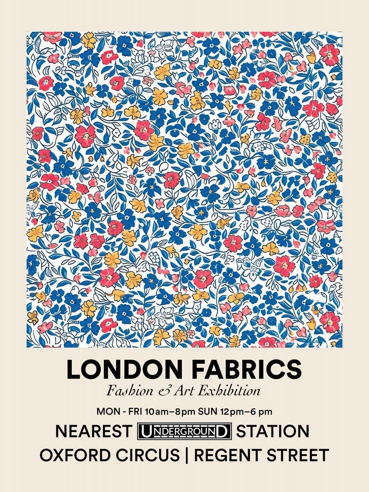 Poster Jasmine Jive Bloom London Fabrics Floral Pattern 1