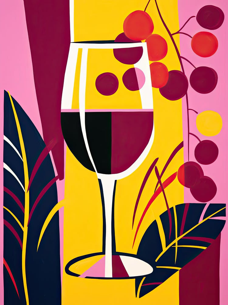 Glass Of Wine, Inspired by Matisse 3