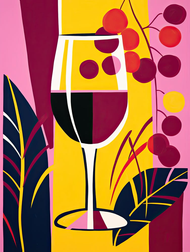 Glass Of Wine, Inspired by Matisse 3