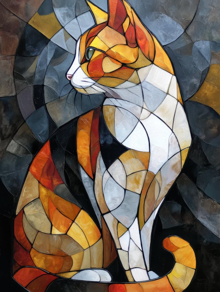 Stained Glass Cat 1