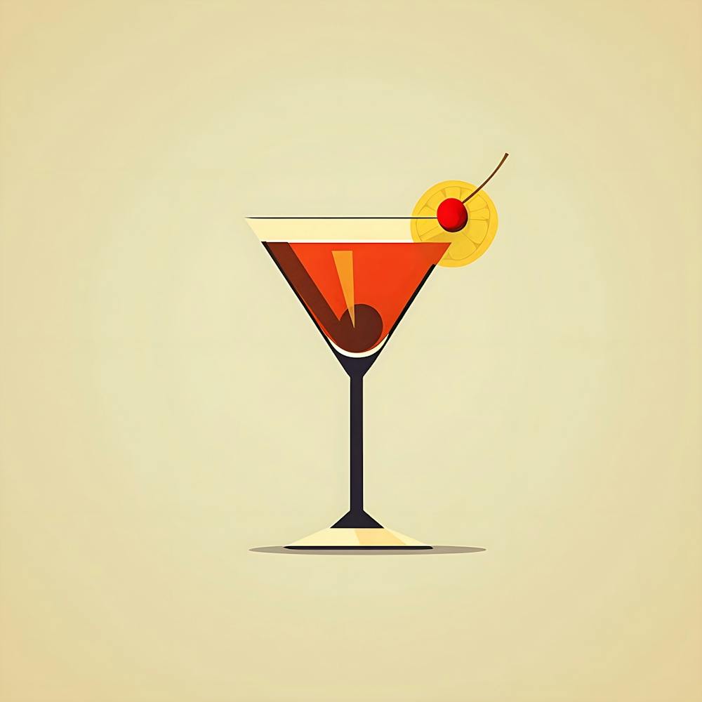Cocktail Illustration Bar Art Neutral