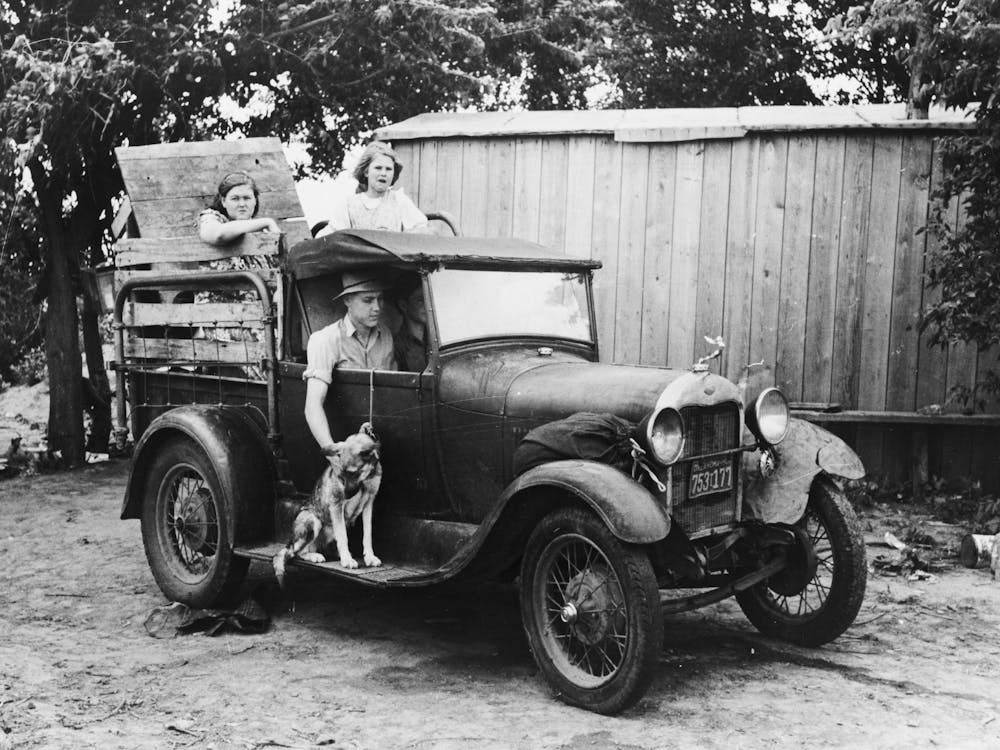 Getting Ready To Depart From Home In Oklahoma For The Trip To California, Near Muskogee, Oklahoma By Russell Lee