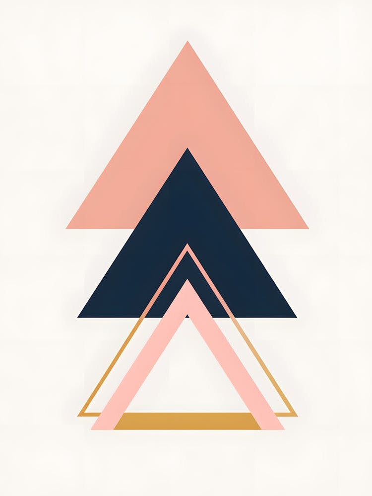 Stacked Geometric Triangles – A Playful Fusion of Colors