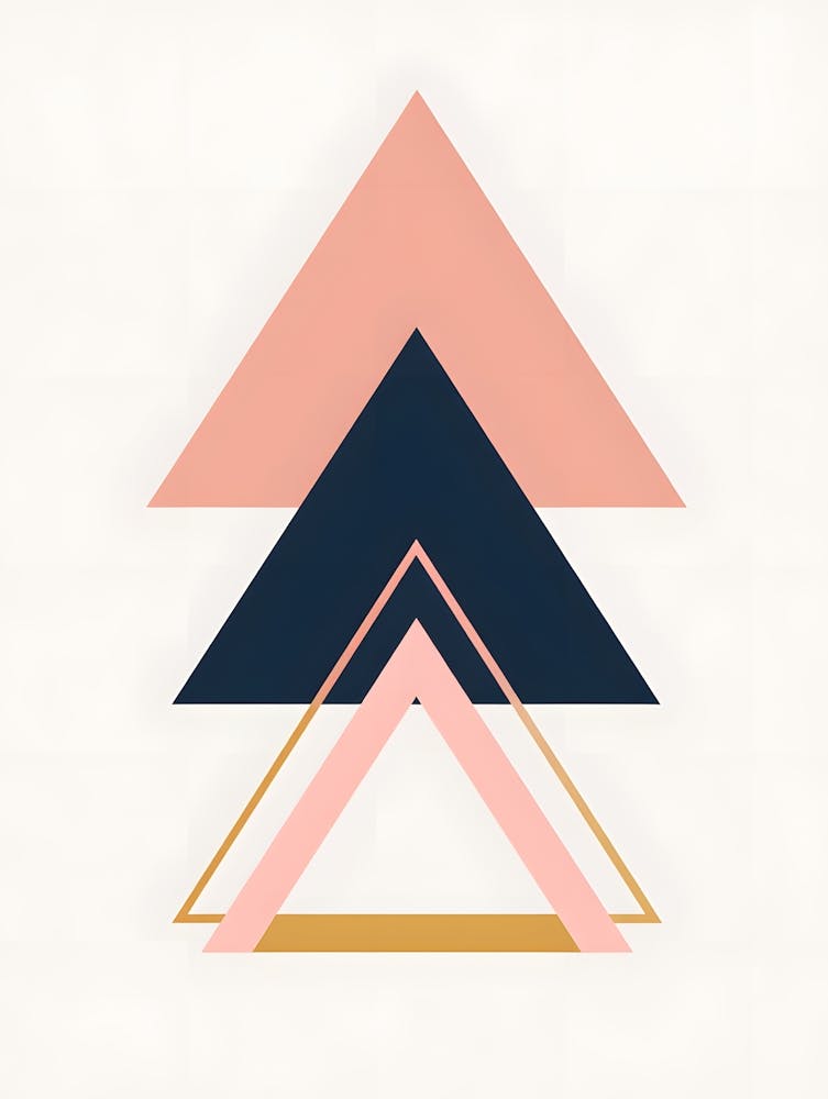 Stacked Geometric Triangles – A Playful Fusion of Colors