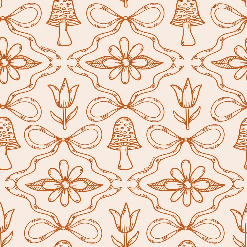 Spring Toile Print In Orange
