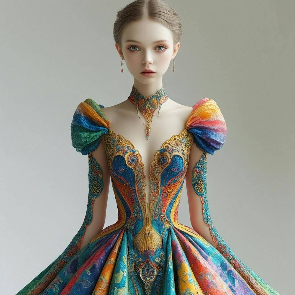 Doll In A Colorful Dress