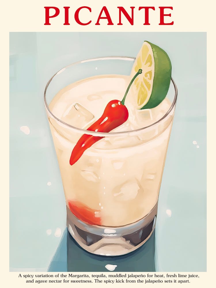 Picante Poster Cocktail Kitchen Art 