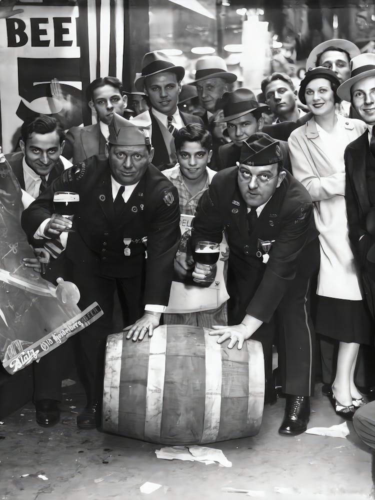 Célébrant l'abrogation de la prohibition Art mural, Affiche de fût de bière, Bar clandestin, Impression noir et blanc, Impression pour caverne d'homme, Décoration murale rétro(1)