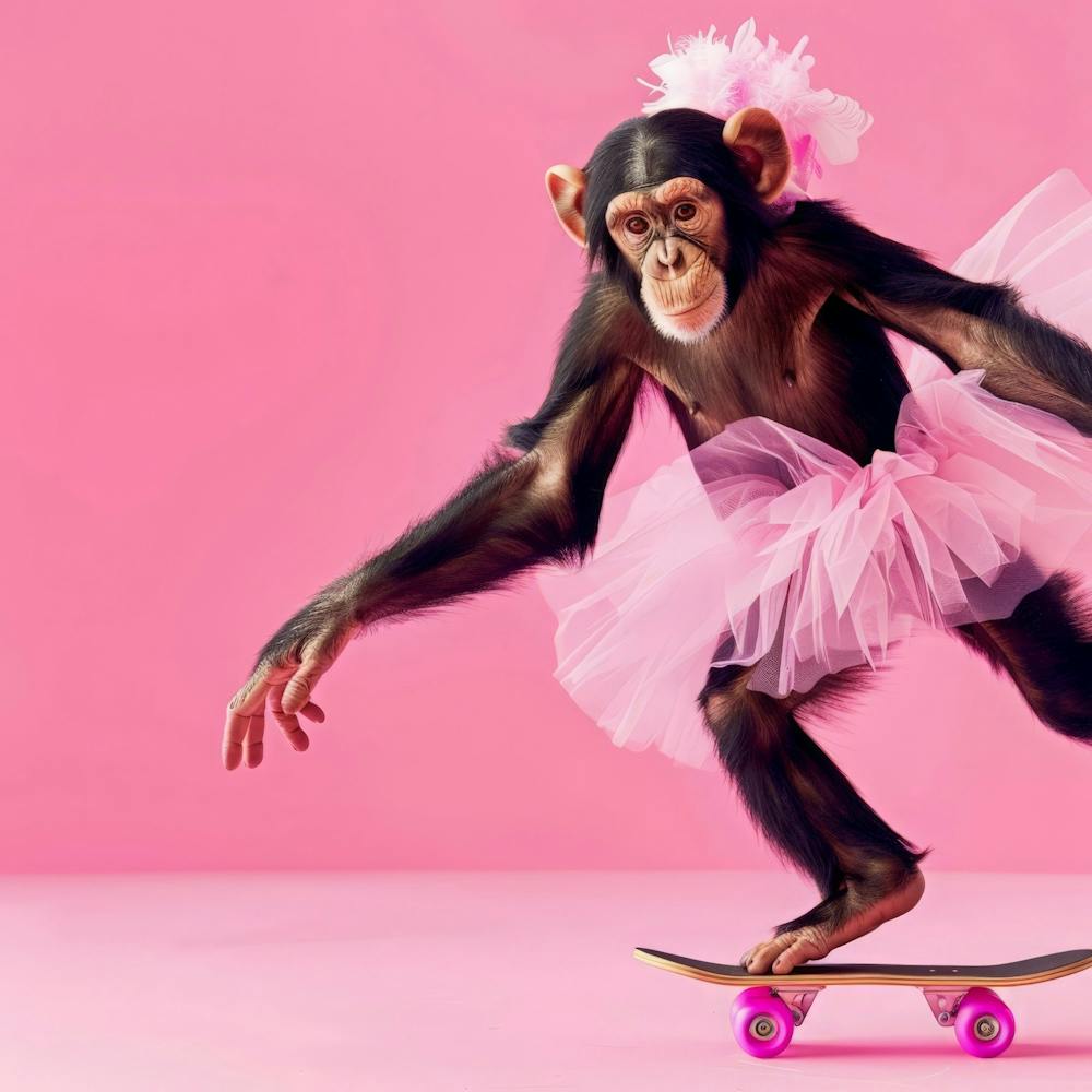 Chimpanzee Skateboarding