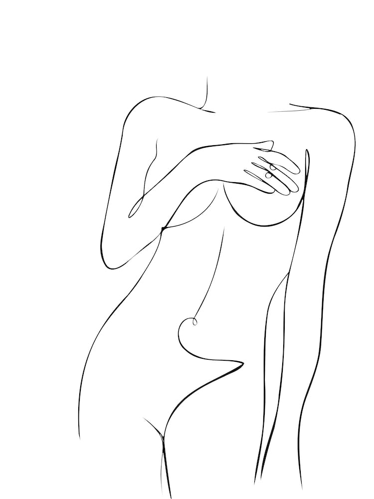 Drawing Of A Woman Line art