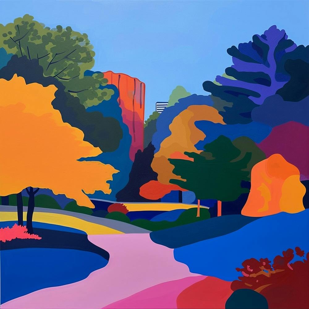Abstrakte Parkkollektion Battersea Park London 3