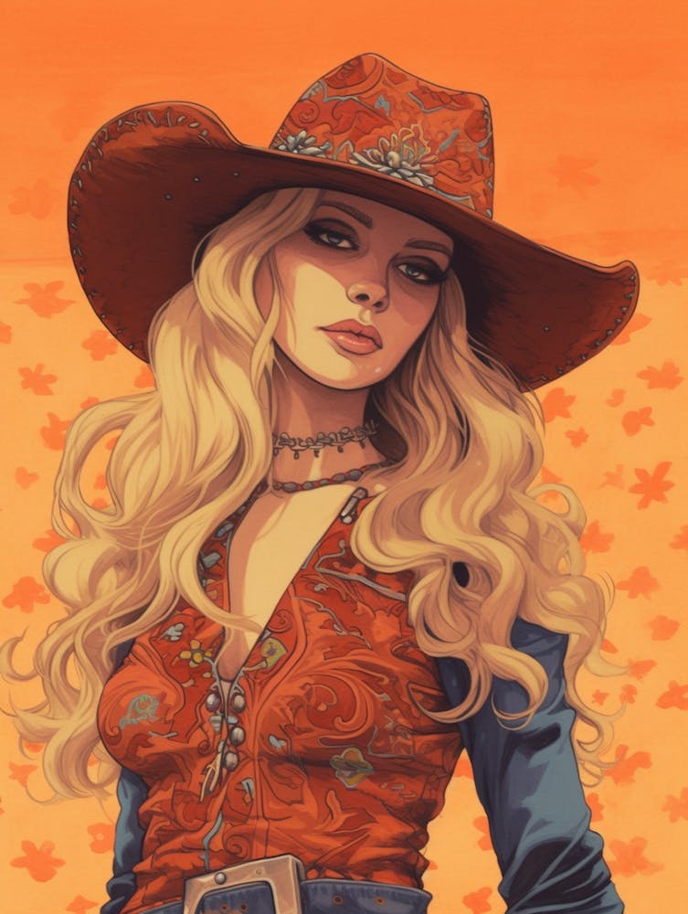 Portrait Cowgirl Illustration 2