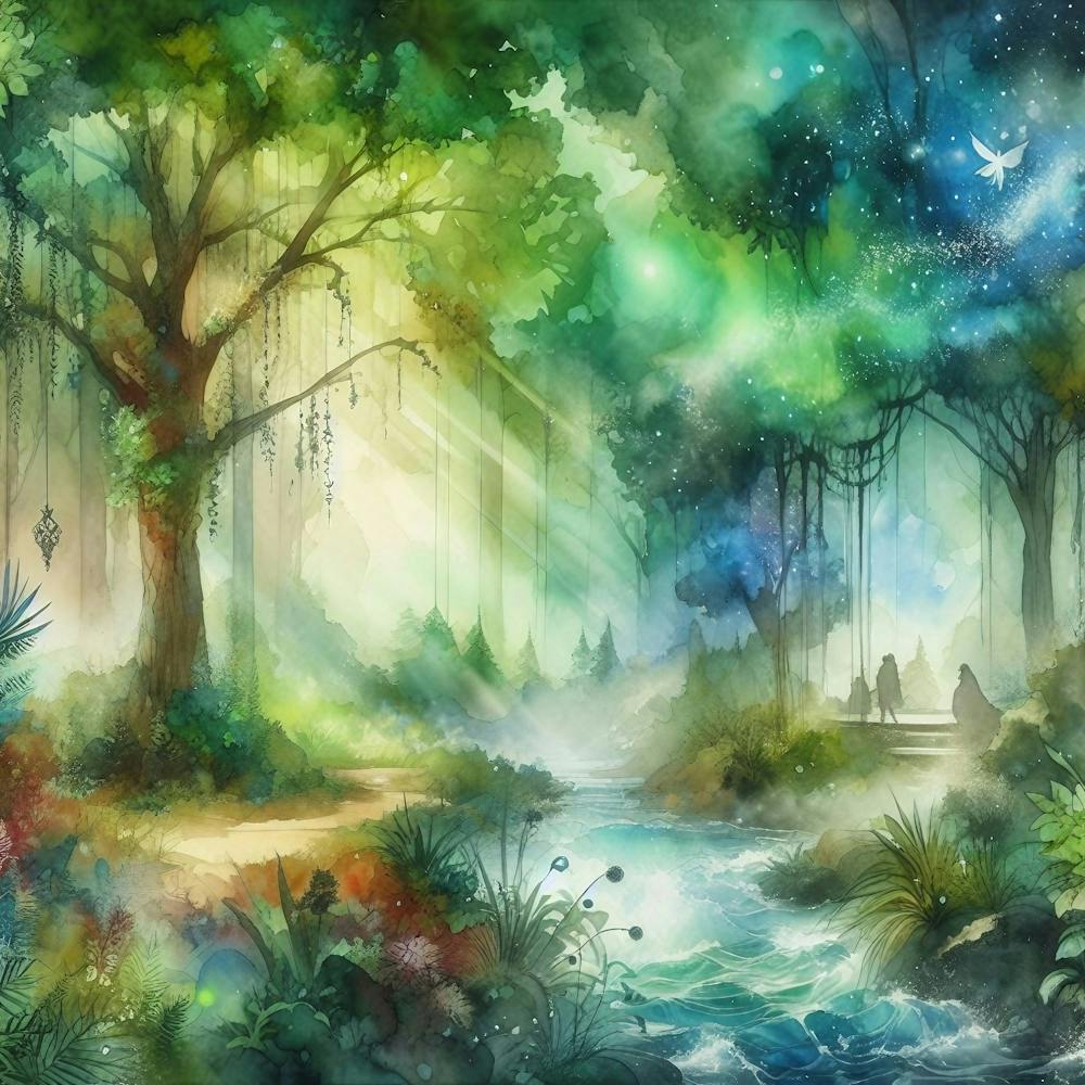 Watercolor Of A Forest 6