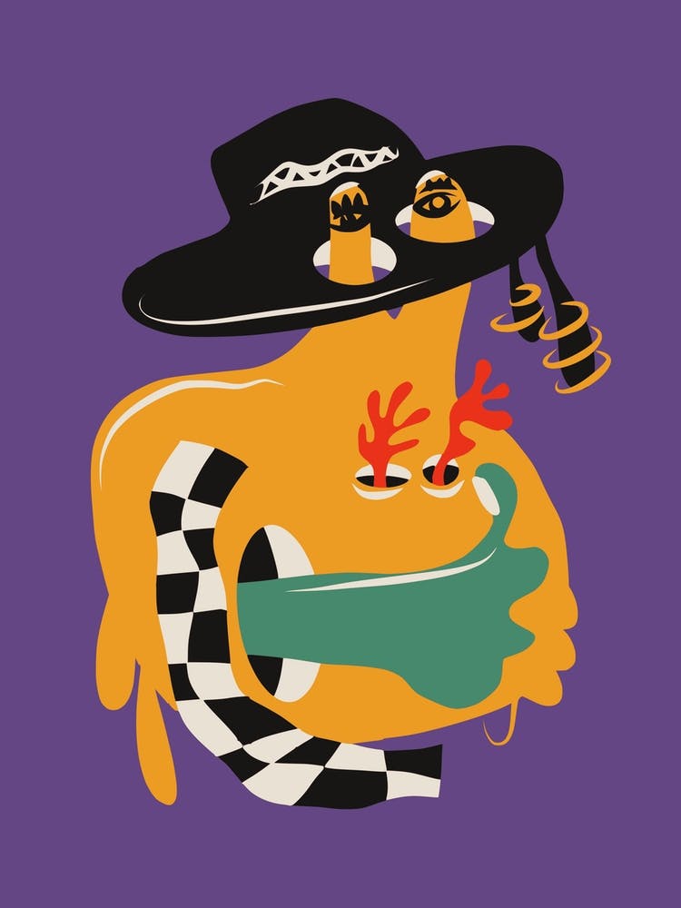 Surreal Alien In Cowboy Hat