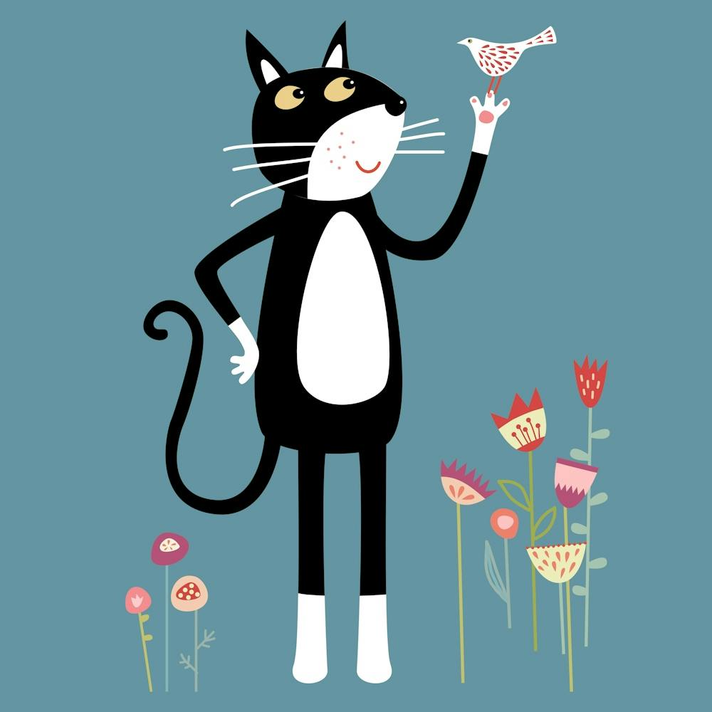 Cat And Bird with Mild Peril