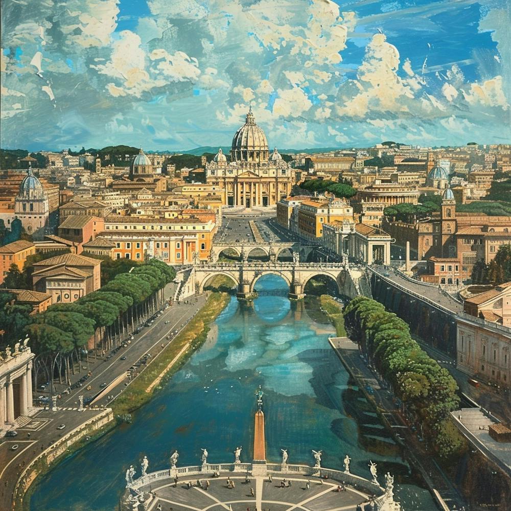 A Vatican City In Rome Oil Painting Illustration 1719920527 2