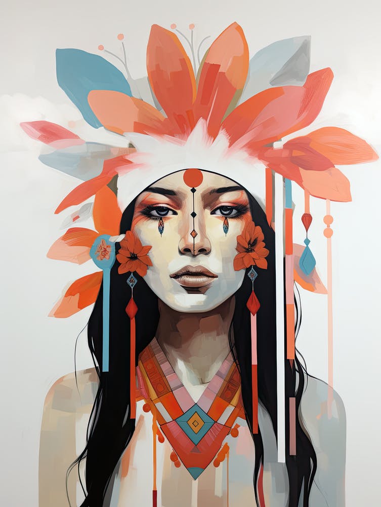 Native American Woman | Boho print 1