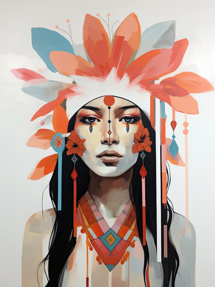 Native American Woman | Boho print 1