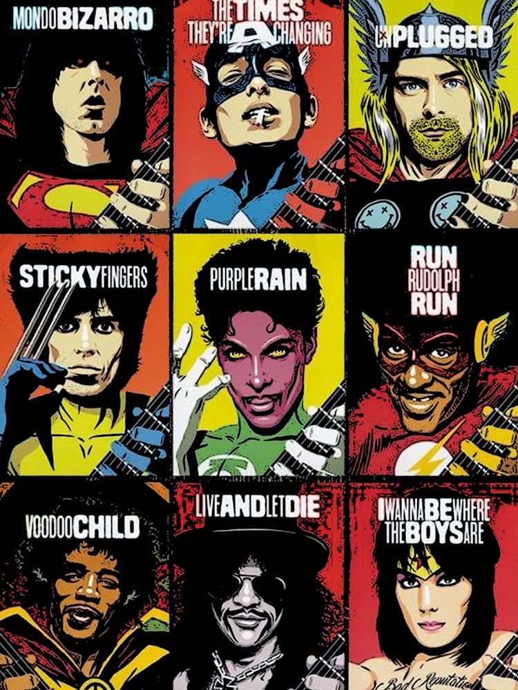 Comic Book Characters legend of rock music
