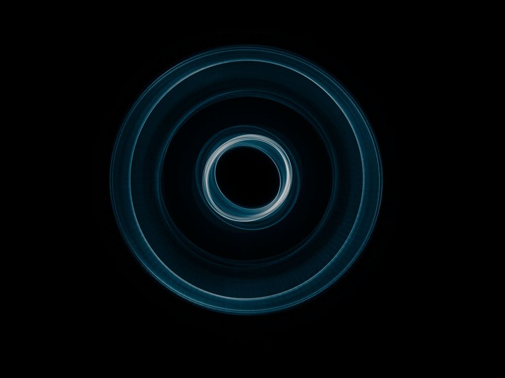 Glowing abstract curved blue and yellow lines 4
