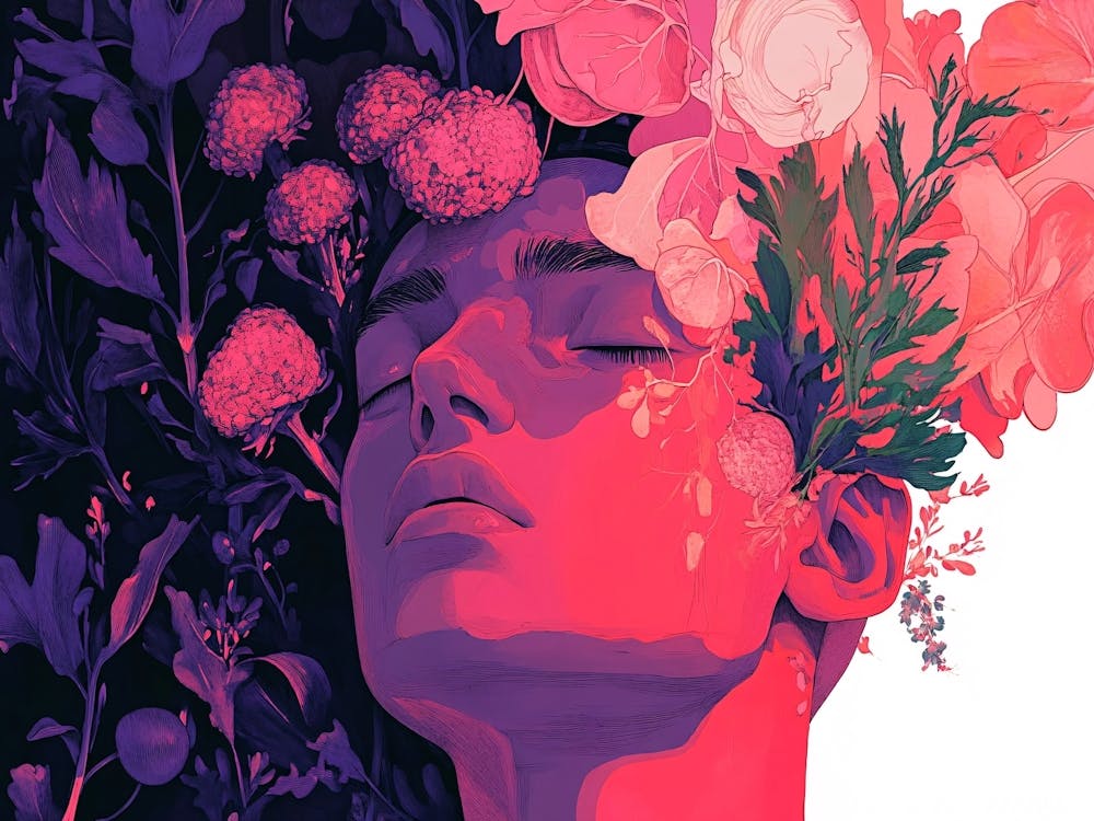 Woman With Flowers On Her Head 8