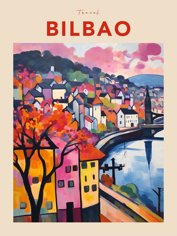 Bilbao Spain 4 Fauvist Travel Poster