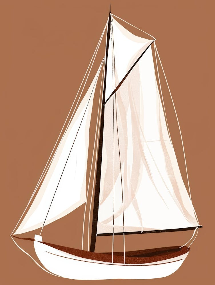 Sailboat On Brown Background