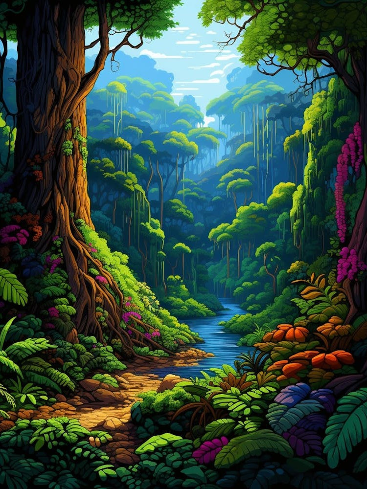 Daintree Rainforest Pixel Art 1