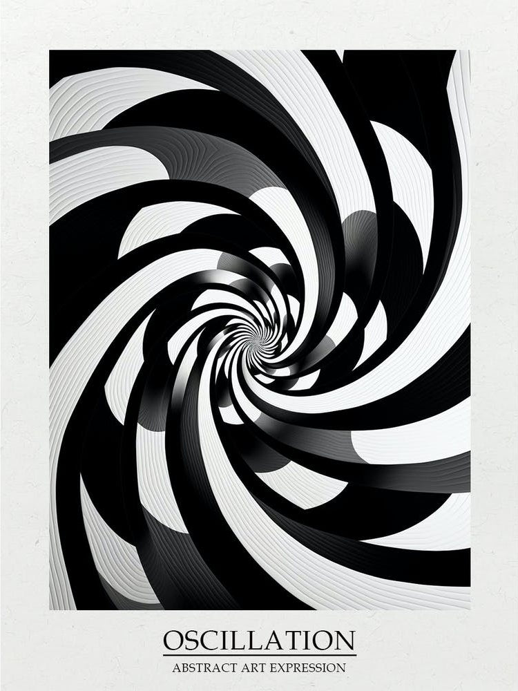 Oscillation Abstract Black And White 2 Poster