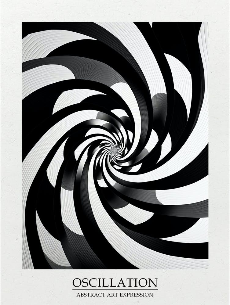 Oscillation Abstract Black And White 2 Poster