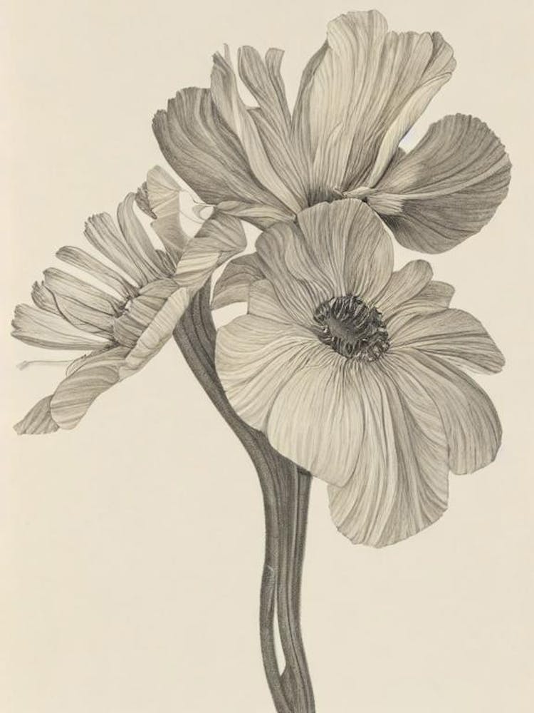 Anemone Vintage Botanical 2 Flower