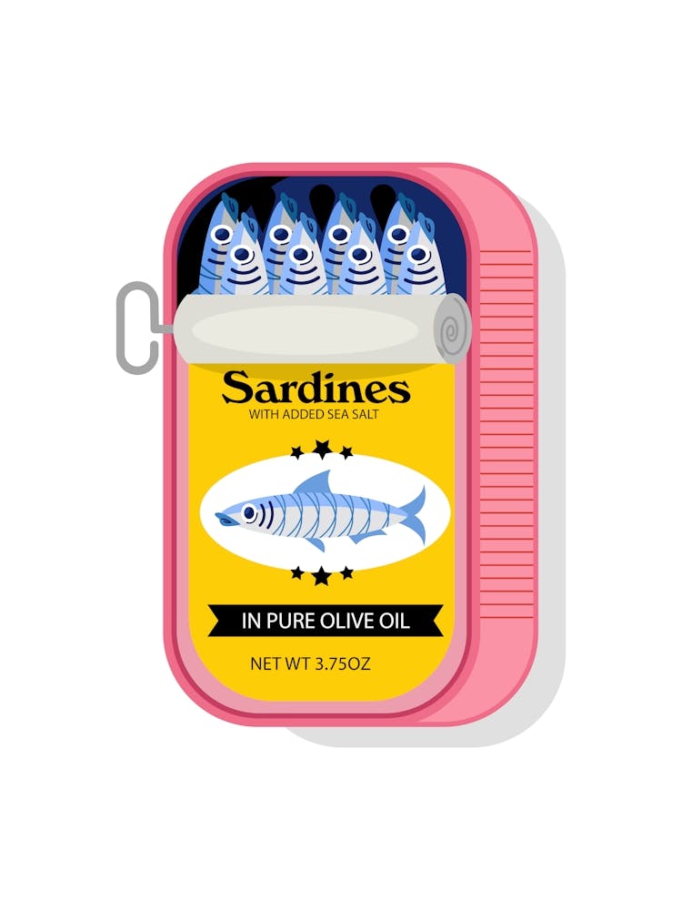 Pink and Yellow Sardines Print
