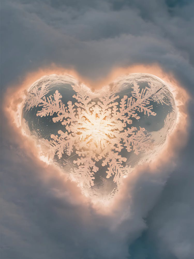 Schneeflocke in den Wolken
