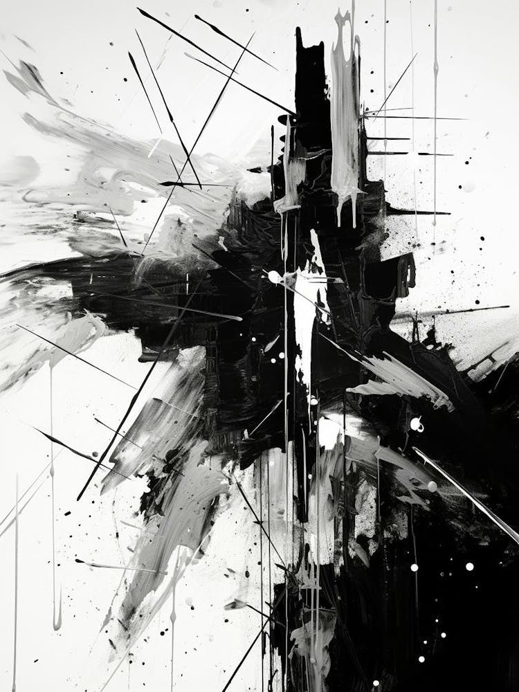 Space Abstract Black And White 3