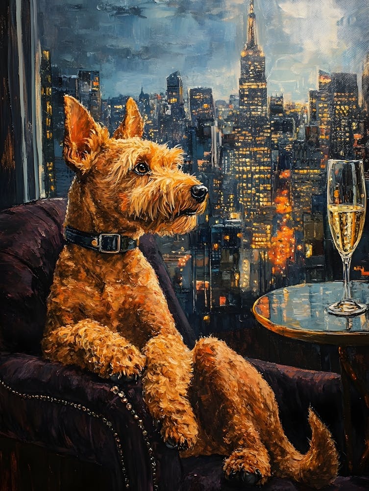 Classy Airedale At The Bar 2