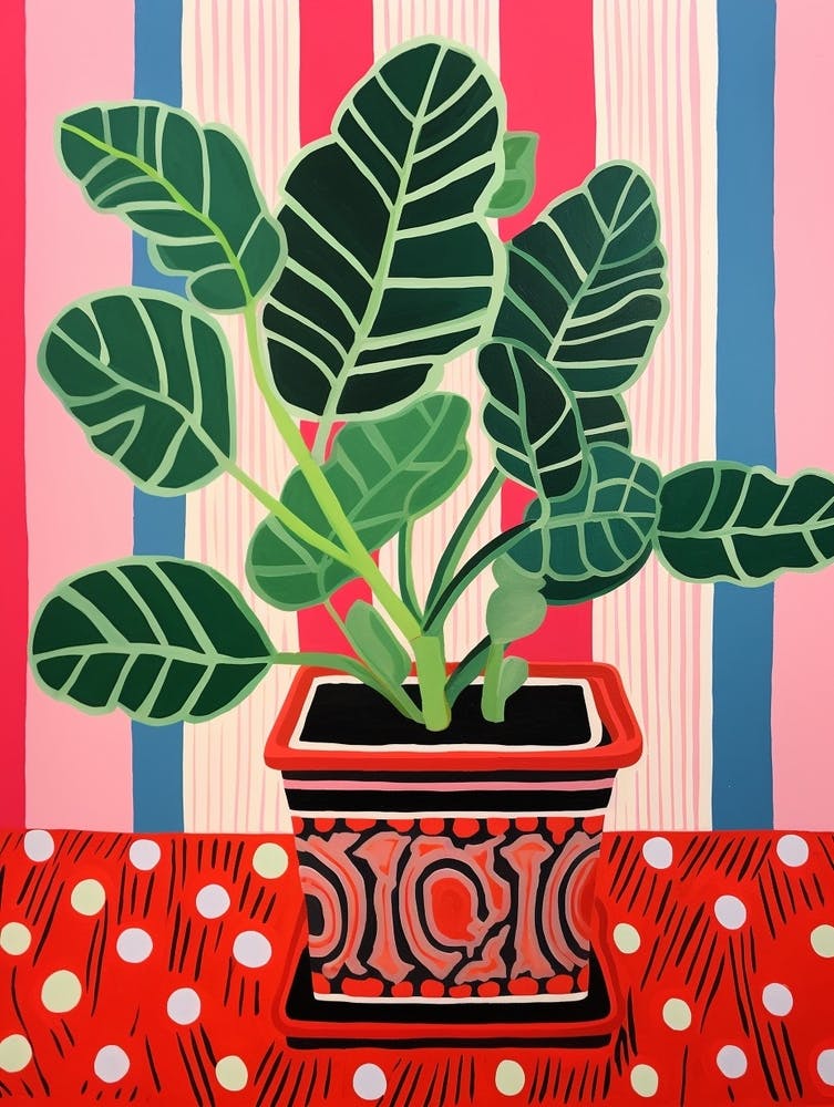 Pink And Red Plant Illustration Zz Plant Zamicro 1