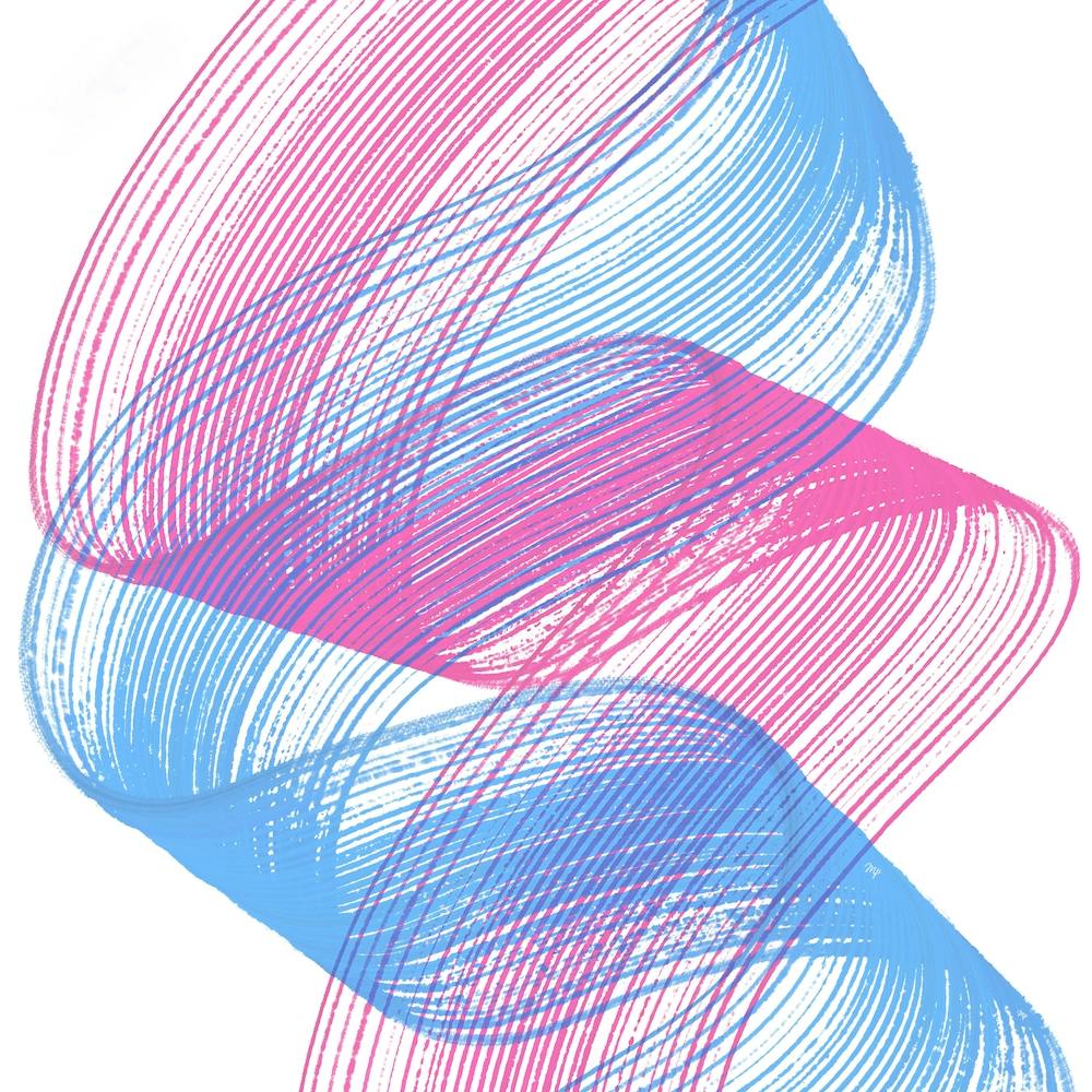 Abstract Pink And Blue Swirls