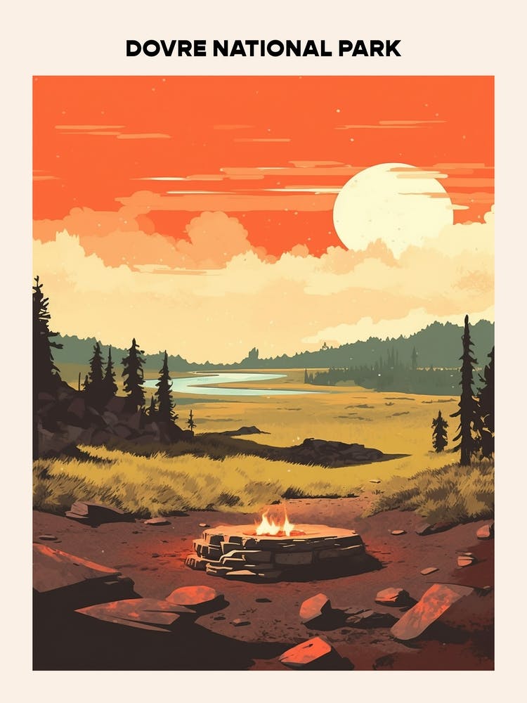 Dovre National Park Midcentury Travel Poster