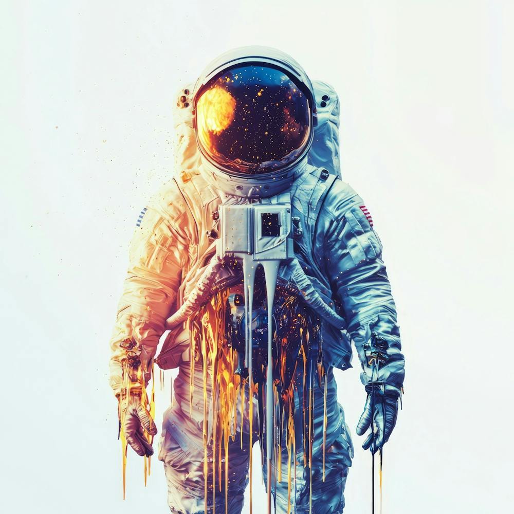 Space Man.Generated AI. Wall