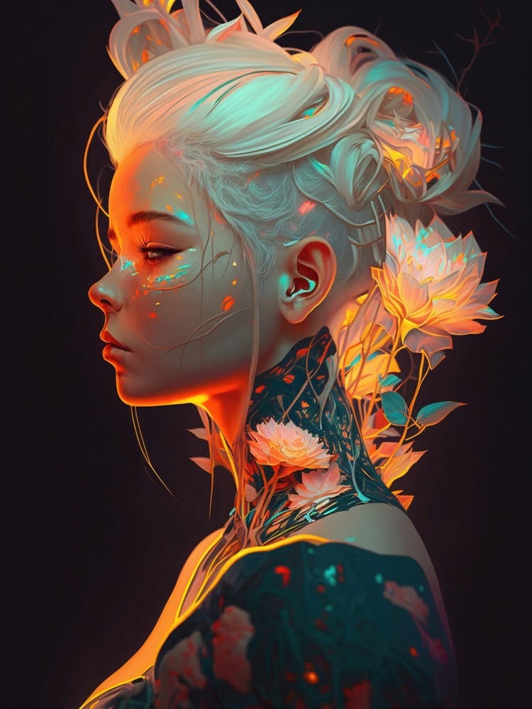 Flower Cyberpunk Girl