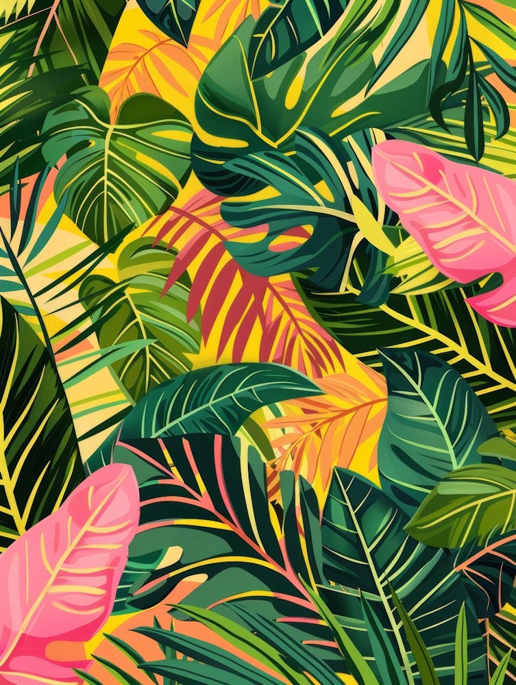Tropical Leaves Seamless Pattern 25