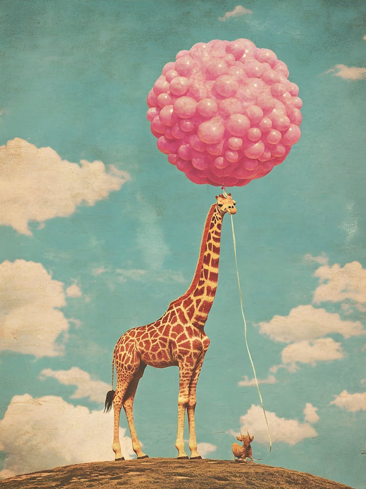 Giraffe With Balloon
