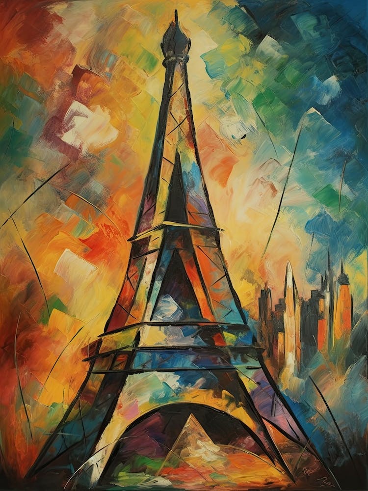 Eiffel Tower Paris Pablo Picasso Style 1