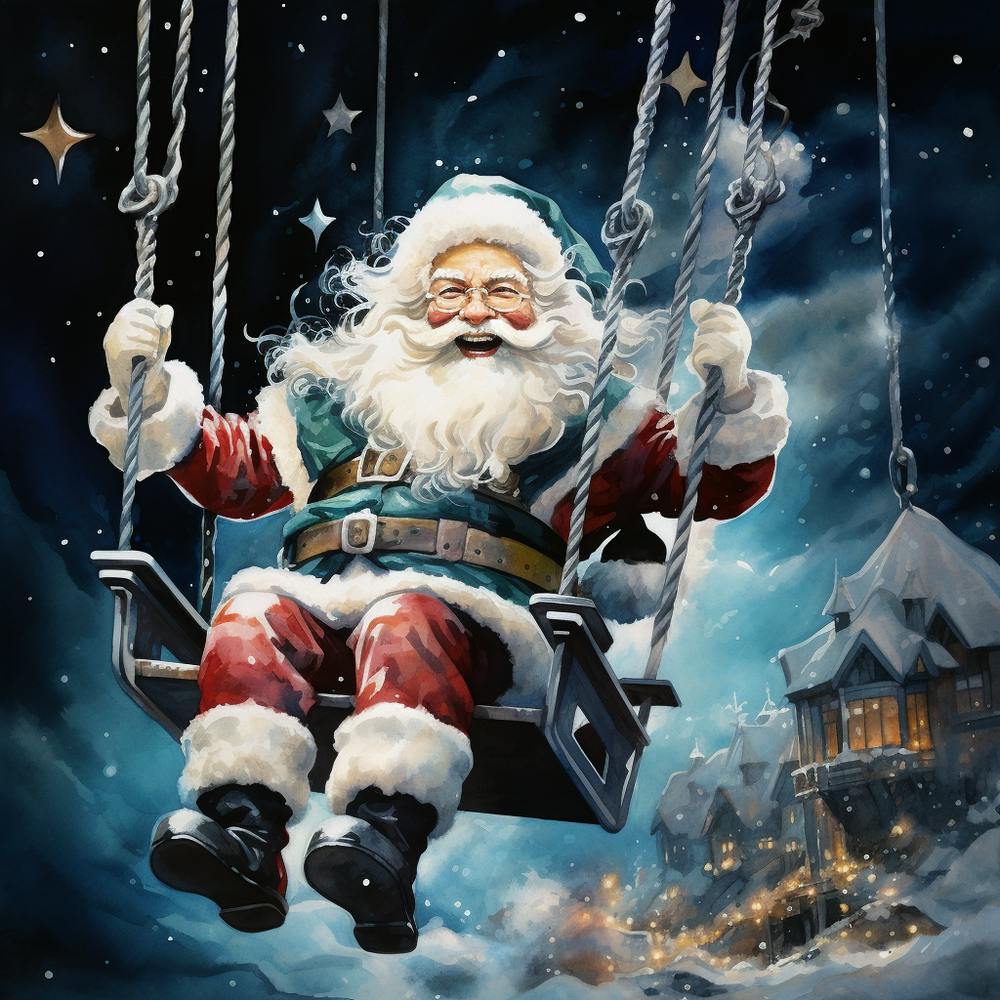 Santa Claus On Swing